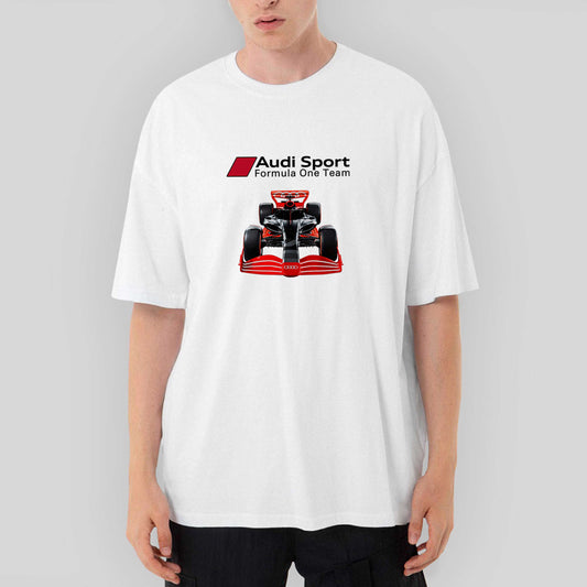 F1 Audi Sport Formula Oversize Beyaz Tişört