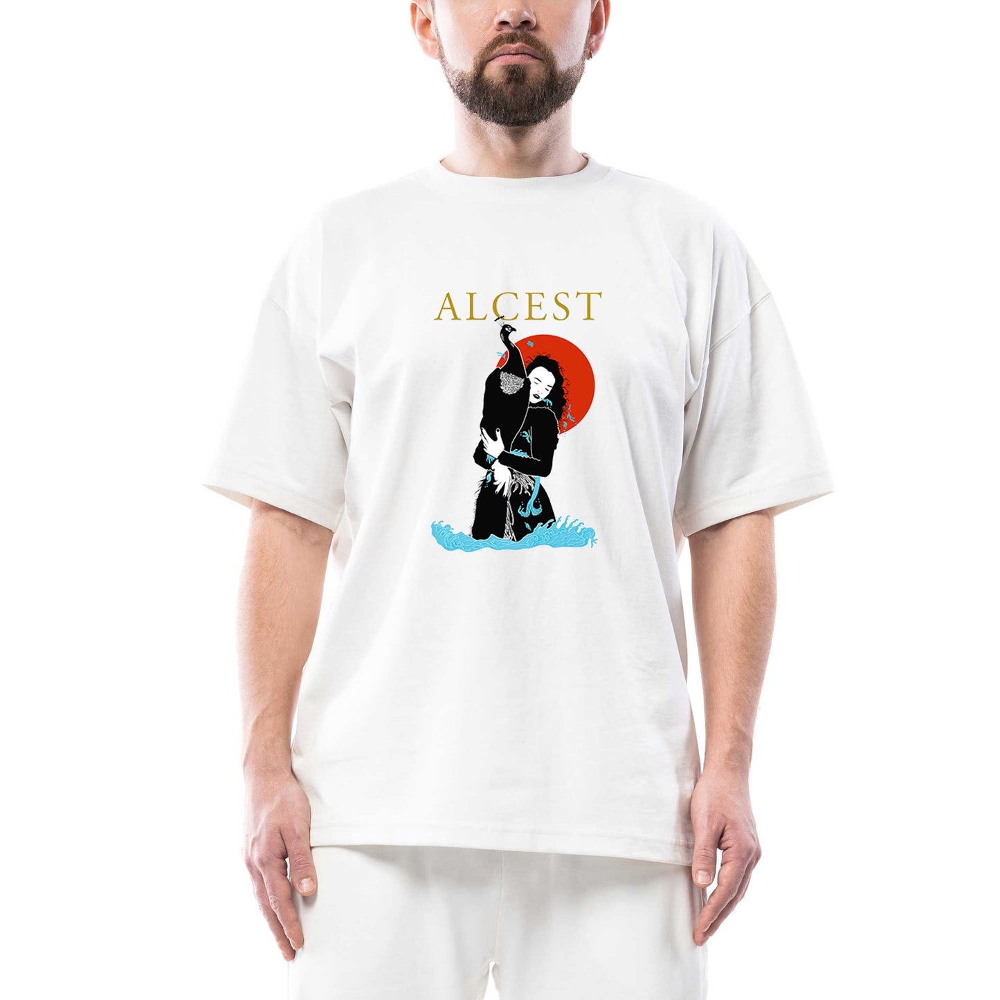 Alcest İllustrator Oversize Beyaz Tişört