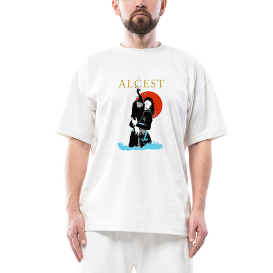 Alcest İllustrator Oversize Beyaz Tişört