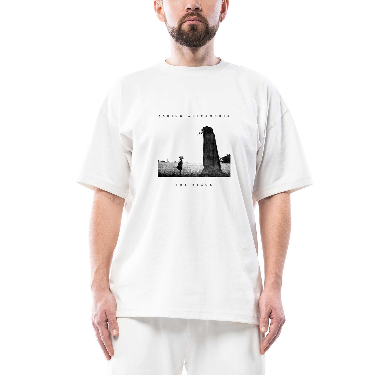Asking Alexandria The Black Oversize Beyaz Tişört
