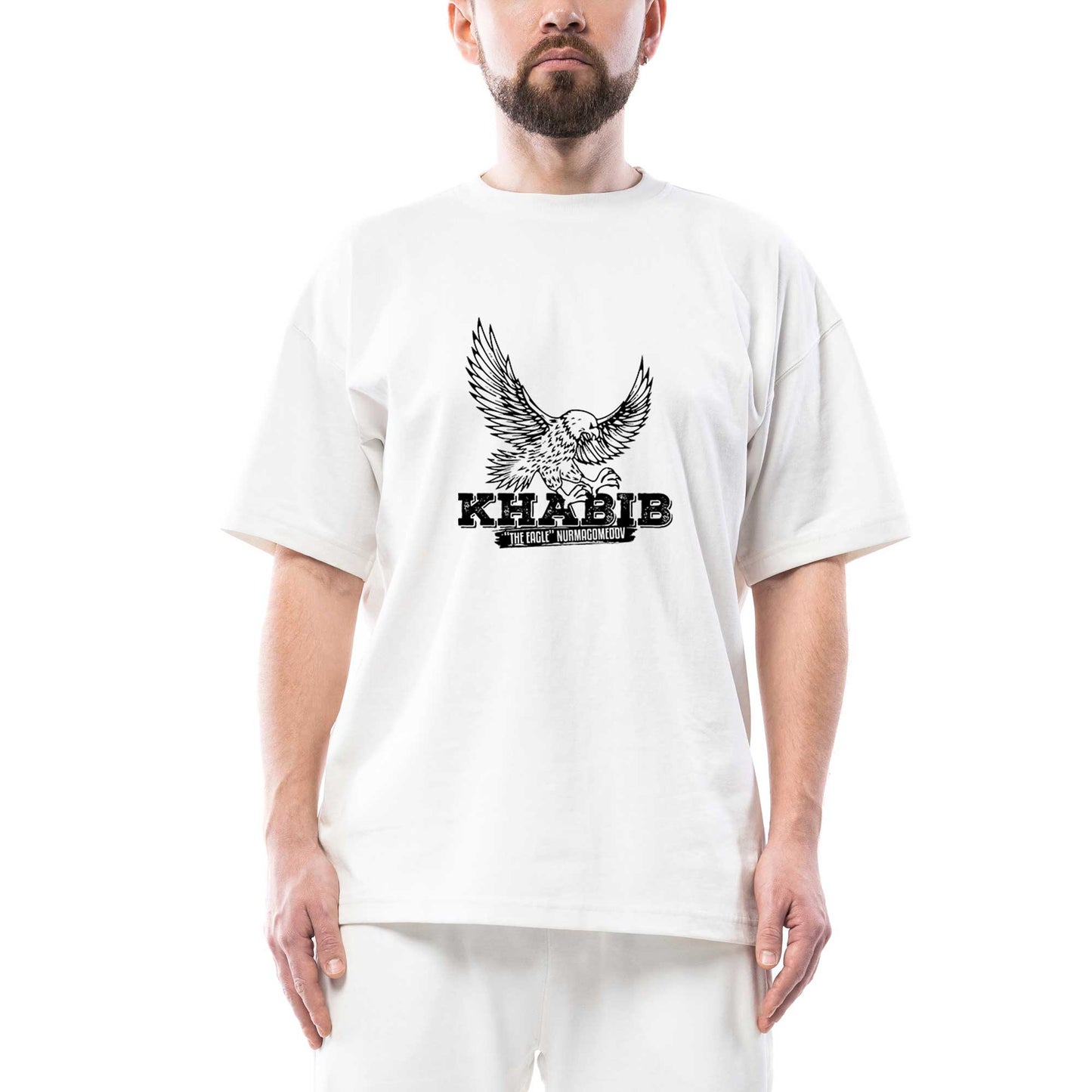 Khabib Kartal Oversize Beyaz Tişört