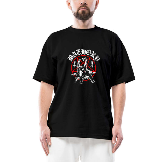 Bathory Graphic Oversize Siyah Tişört