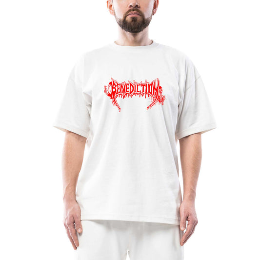 BenedictIron Red Oversize Beyaz Tişört