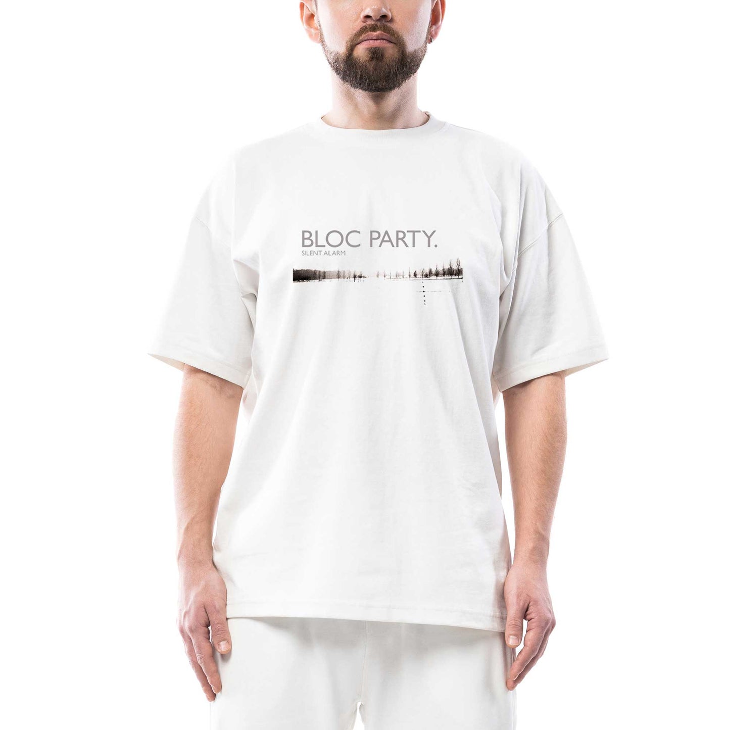 Bloc Party Silent Alarm Oversize Beyaz Tişört