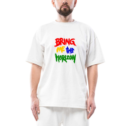 Bring Me The Horizon Rainbow Oversize Beyaz Tişört