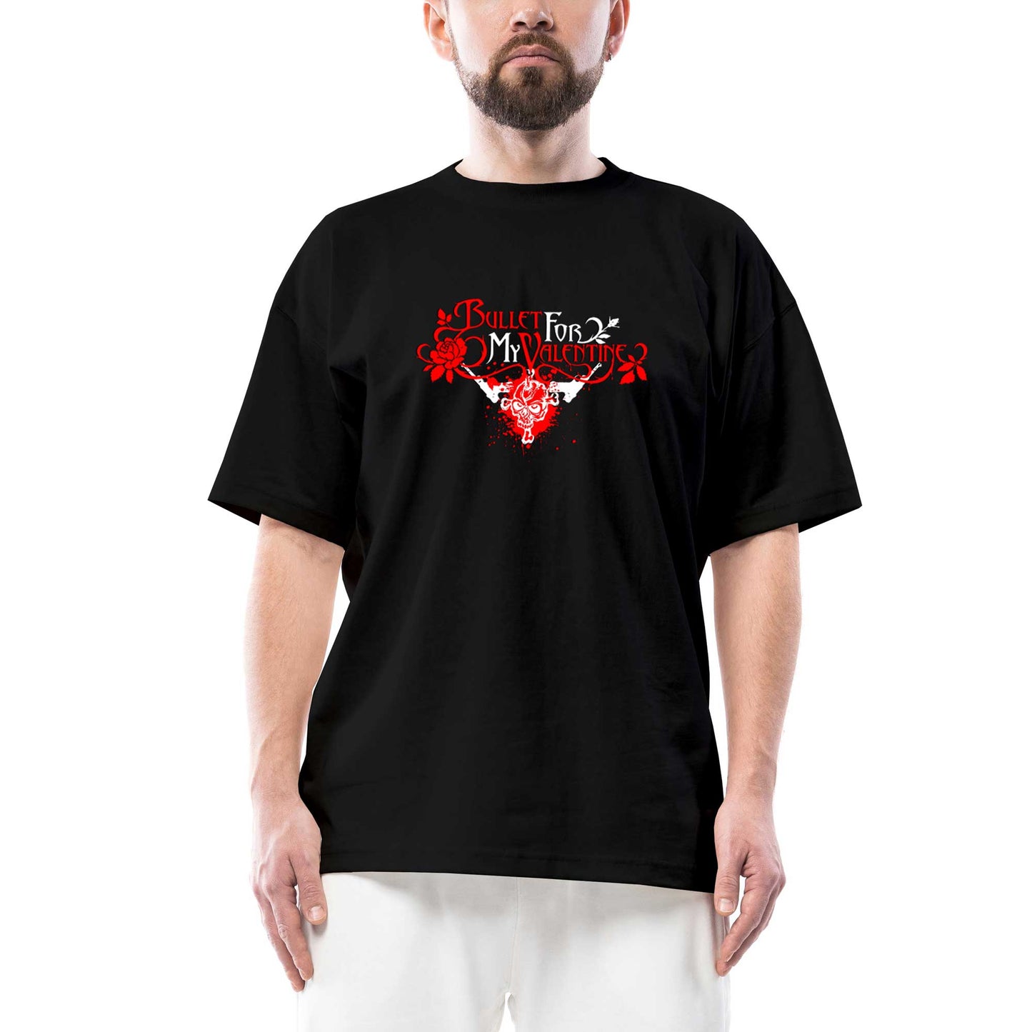 Bullet Gor My Valentine Skull Classic Oversize Siyah Tişört