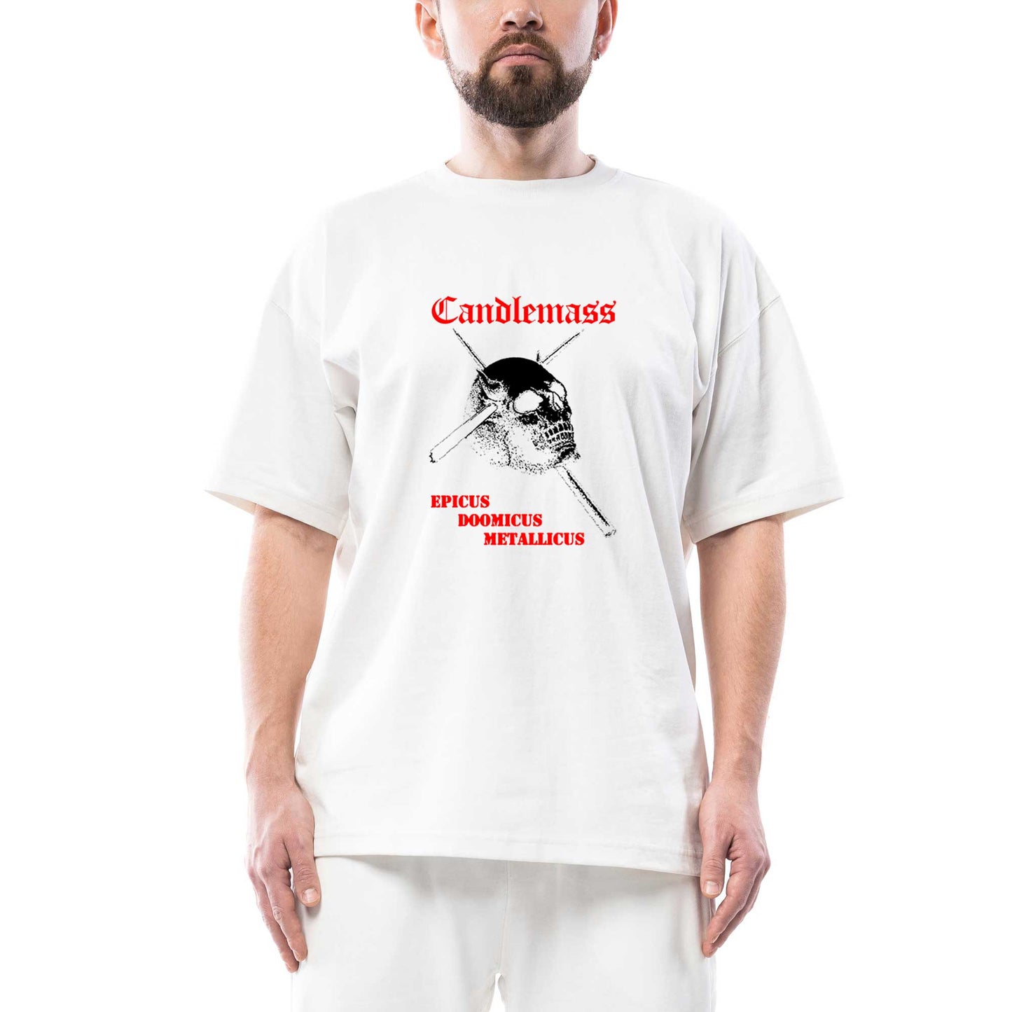 Candlemass Epicus Doomicus Metallicus Oversize Beyaz Tişört