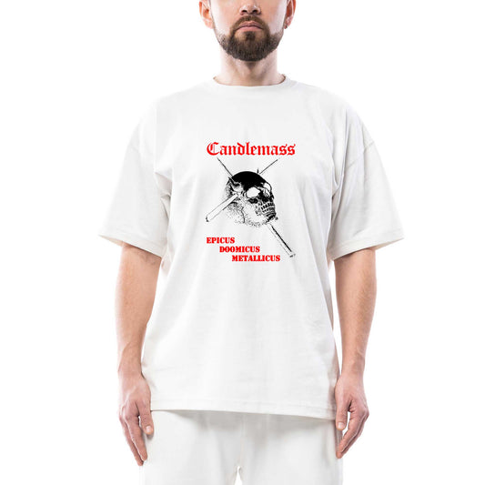 Candlemass Epicus Doomicus Metallicus Oversize Beyaz Tişört