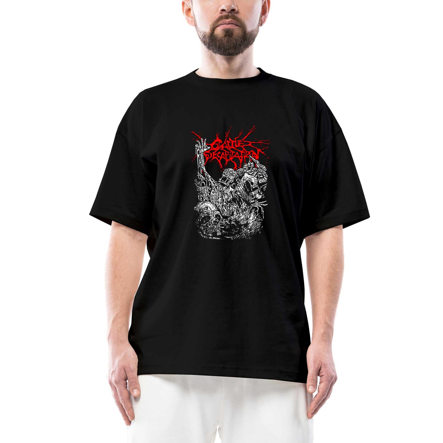 Cattle Decapitation Design Classic Oversize Siyah Tişört