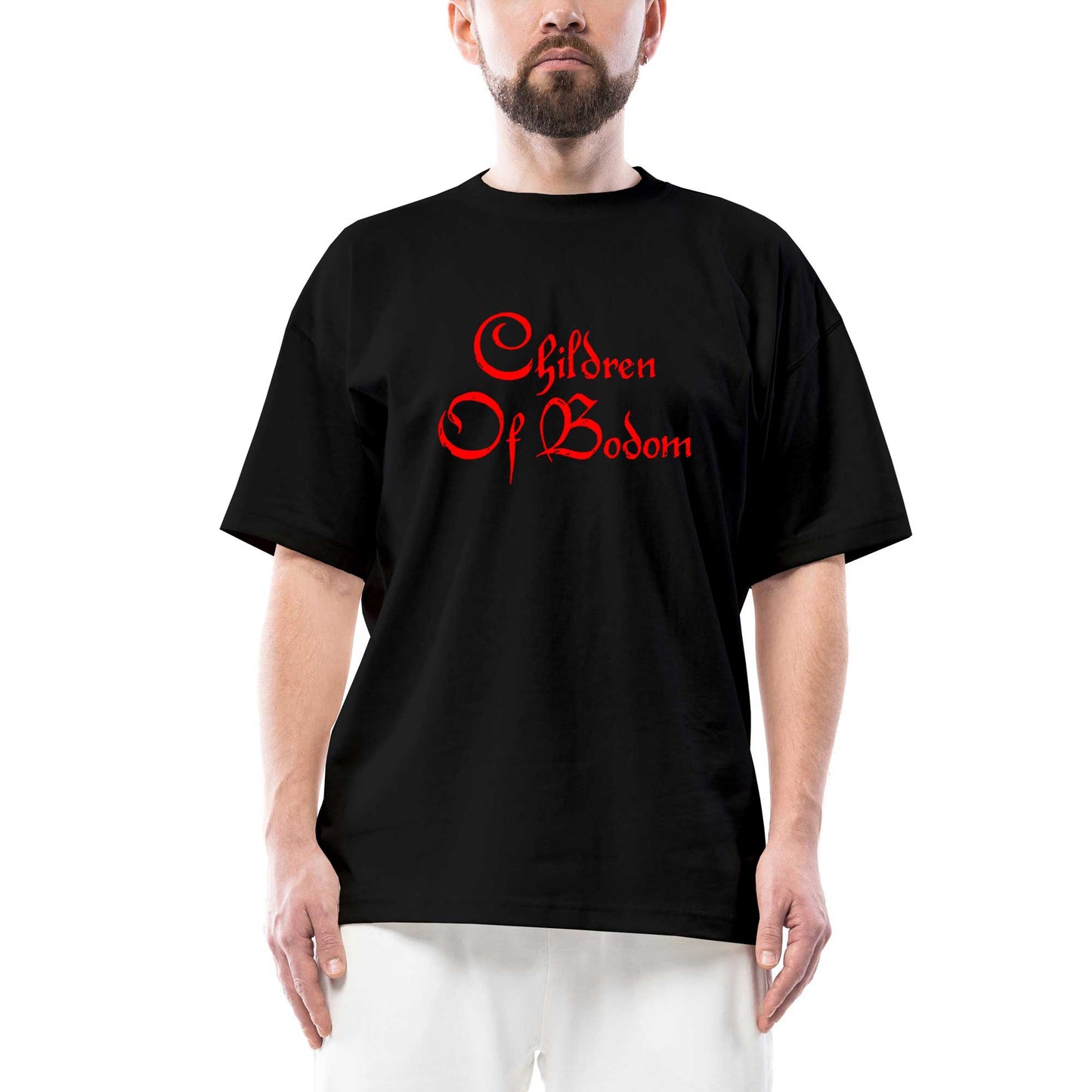 Children Of Bodom Yazı Oversize Siyah Tişört