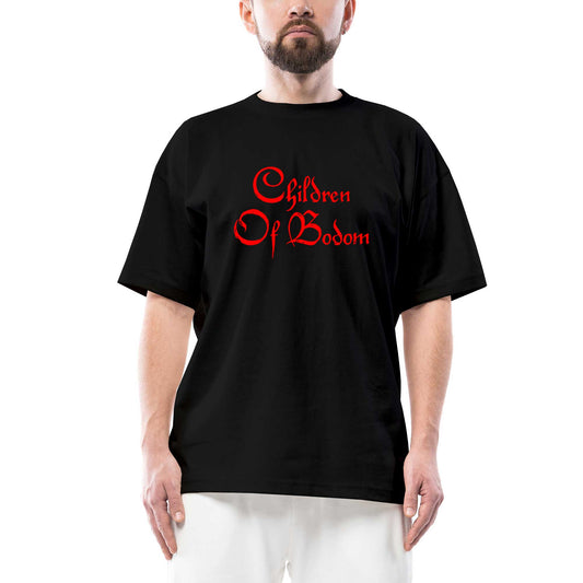 Children Of Bodom Yazı Oversize Siyah Tişört