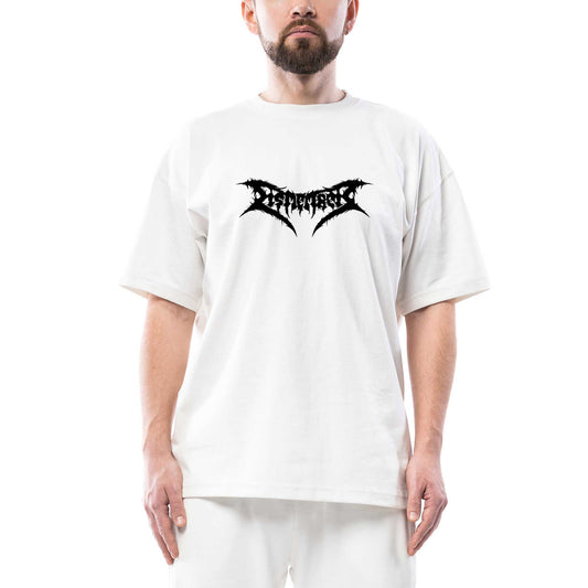 Dismember Logo Oversize Beyaz Tişört