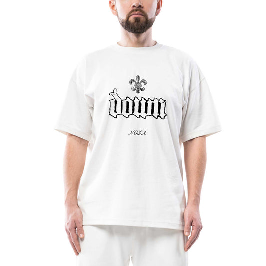 Down Nola Oversize Beyaz Tişört