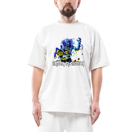 Iron Maiden Sleeve Oversize Beyaz Tişört