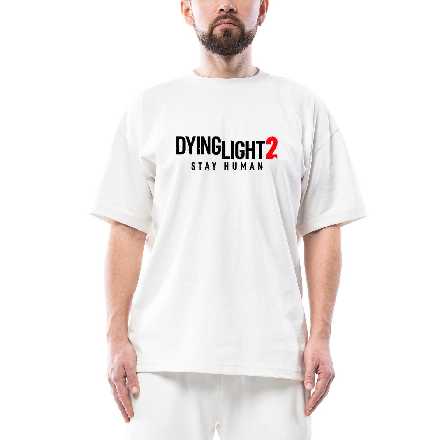 Dying Light 2 Logo Oversize Beyaz Tişört