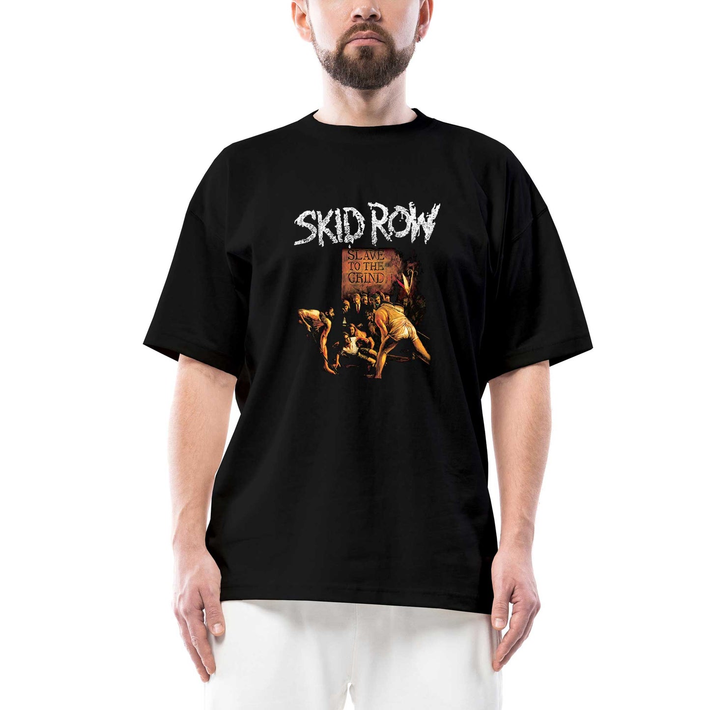 Skid Row Slave To The Grind Oversize Siyah Tişört