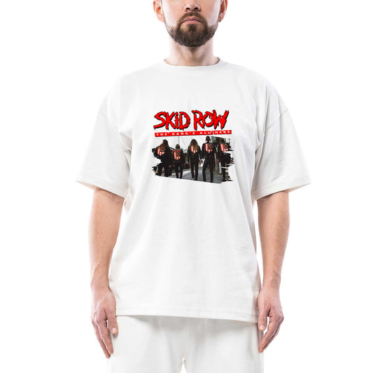 Skid Row The Gang Oversize Beyaz Tişört