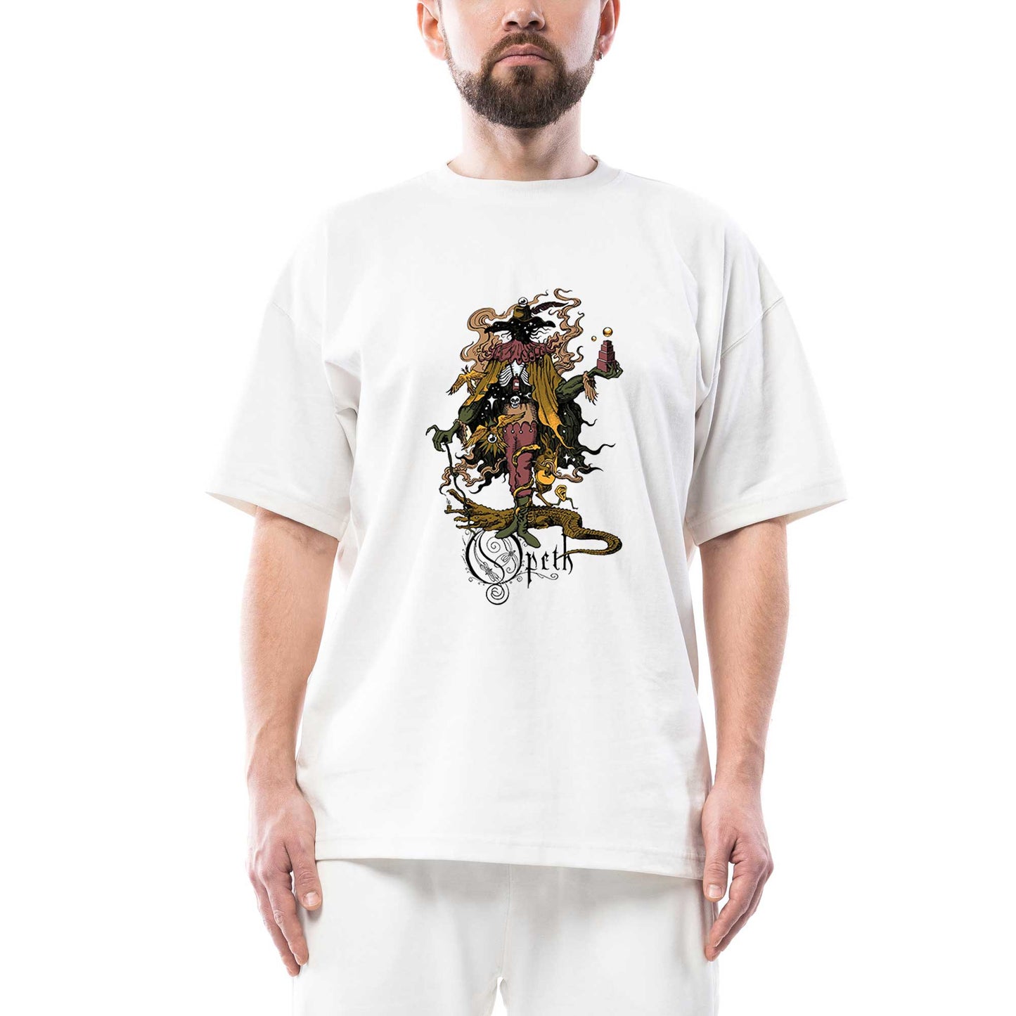 Opeth Sketch Oversize Beyaz Tişört