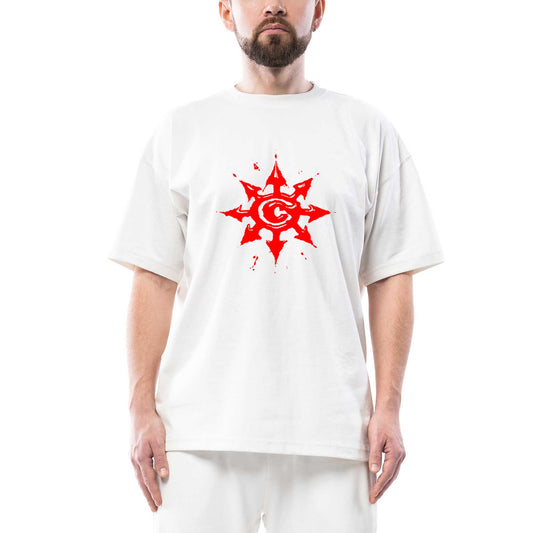 Chimaira Logo Red Oversize Beyaz Tişört