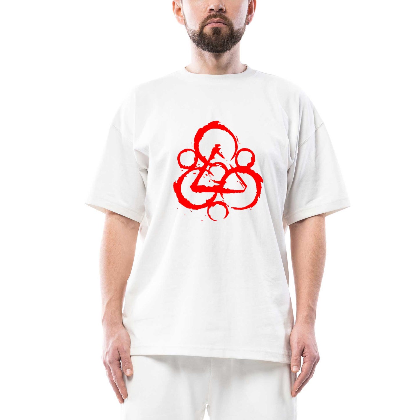 Coheed and Cambria Logo Oversize Beyaz Tişört