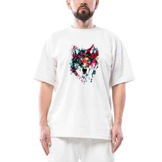 Wolf Color Oversize Siyah Tişört