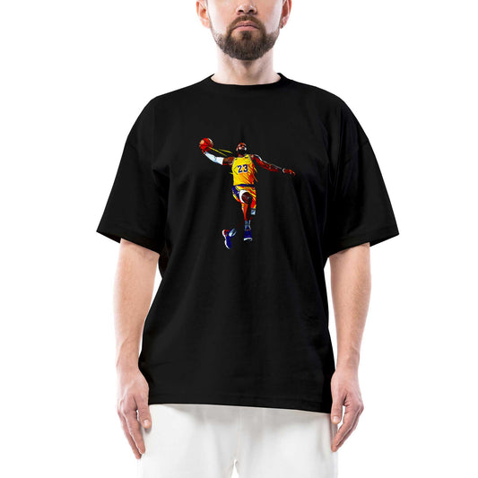 Lebron James Color Oversize Siyah Tişört