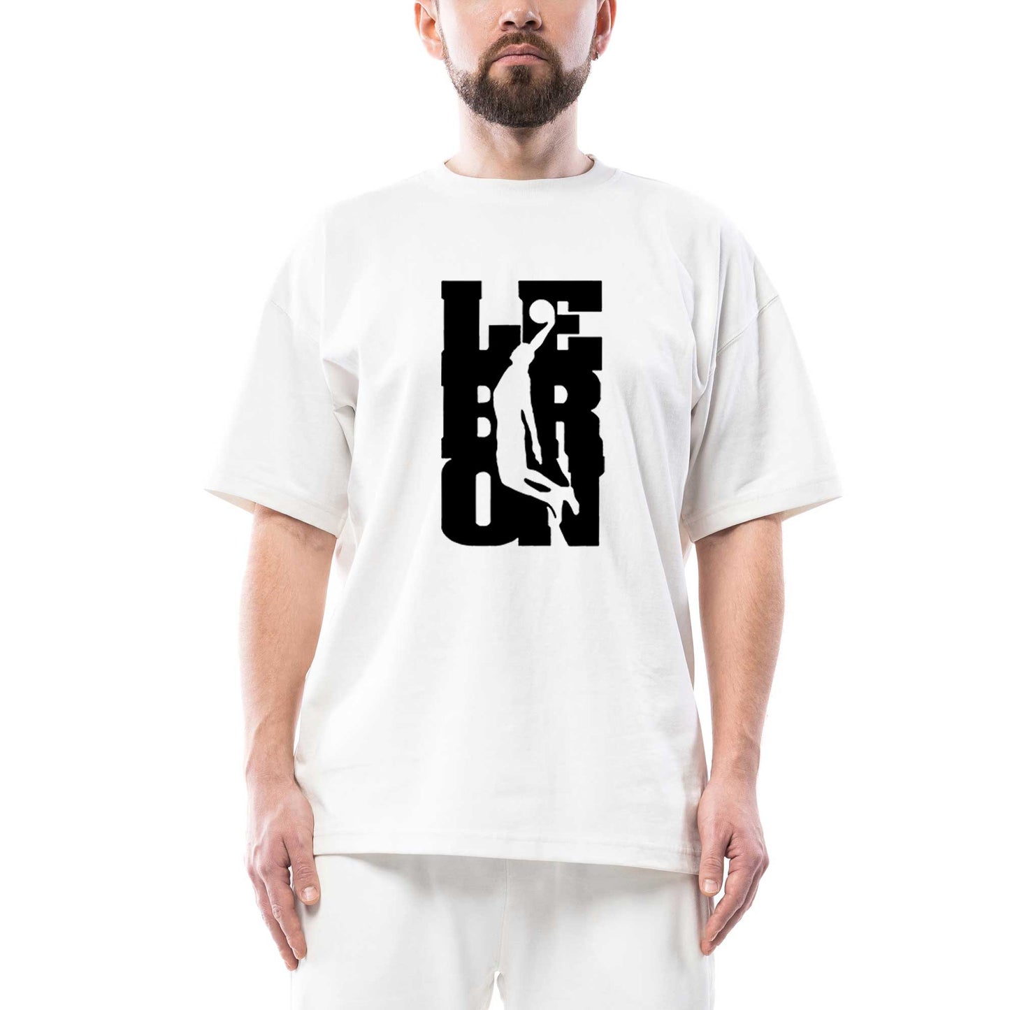 Lebron James Smaç Oversize Beyaz Tişört