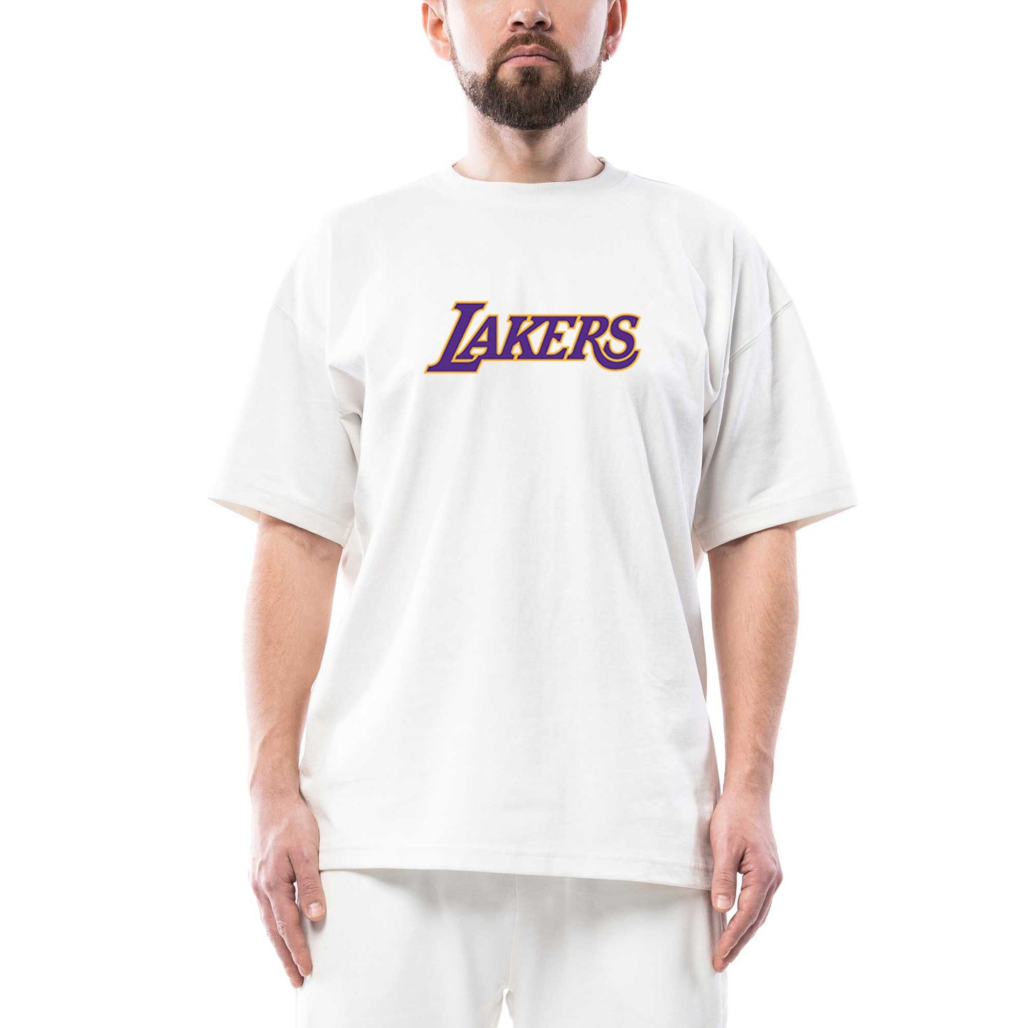 Los Angeles Lakers Oversize Beyaz Tişört