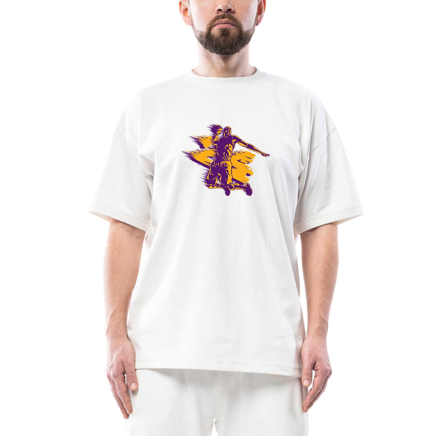 Kobe Bryant Silhouette Oversize Beyaz Tişört