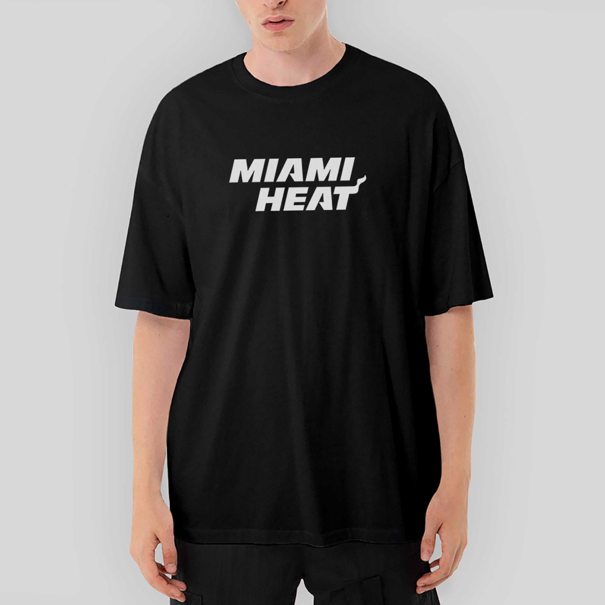 Miami Heat White Oversize Siyah Tişört