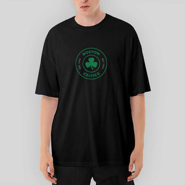 Boston Celtics Logo Oversize Siyah Tişört