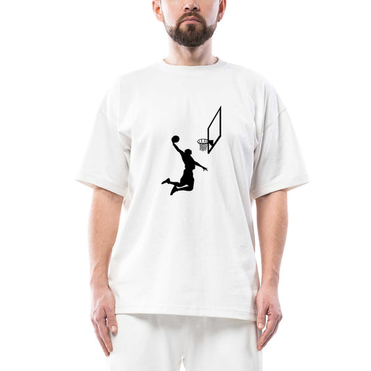 Basketball Smack Silhouette Oversize Beyaz Tişört