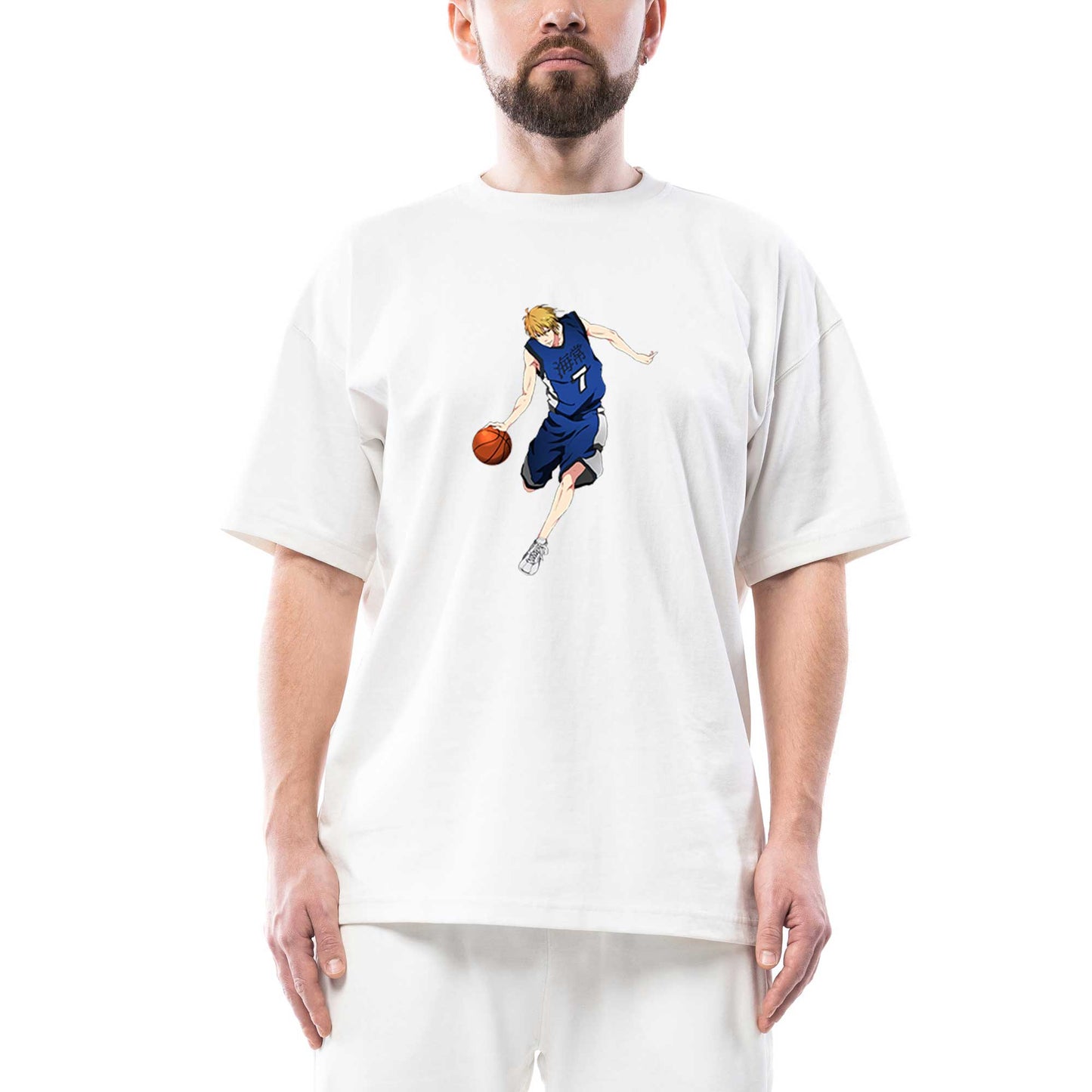 Anime 7 Baller Oversize Beyaz Tişört