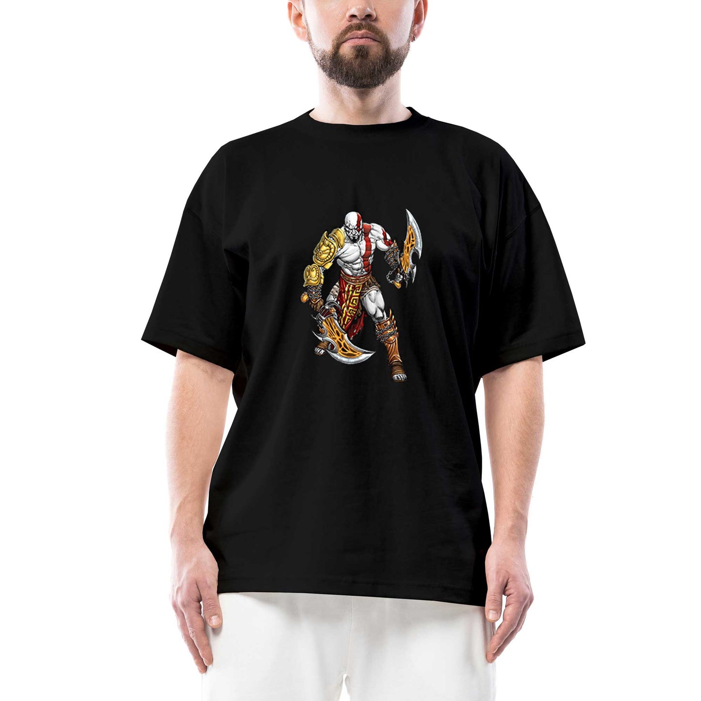 God Of War Kratos Savaşçı Oversize Siyah Tişört