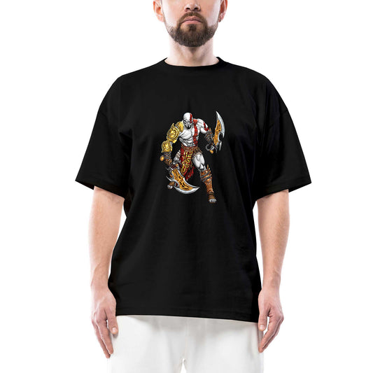 God Of War Kratos Savaşçı Oversize Siyah Tişört