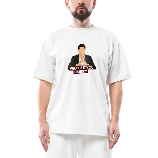 Lucifer What İs Your Desire Oversize Beyaz Tişört