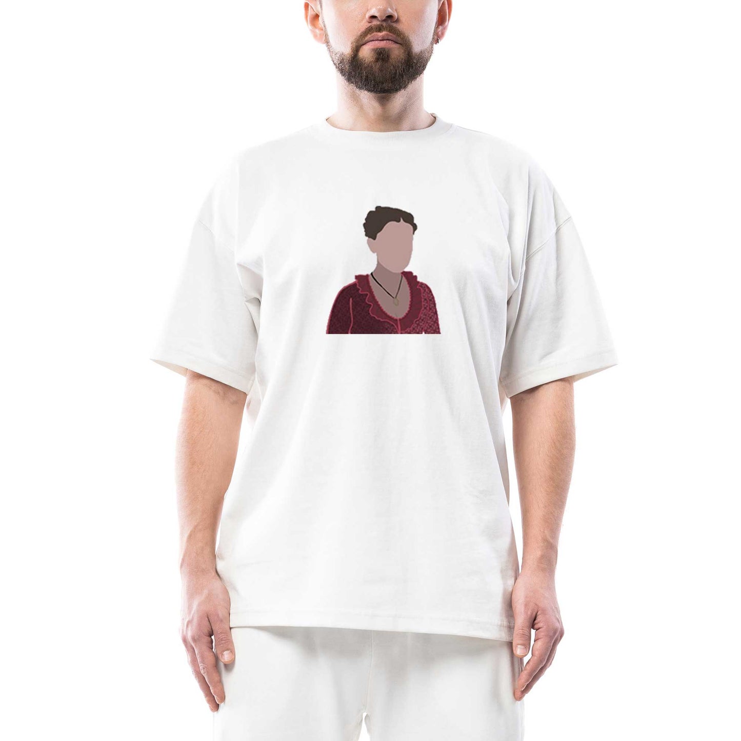 Enola Holmes Silhouette Oversize Beyaz Tişört