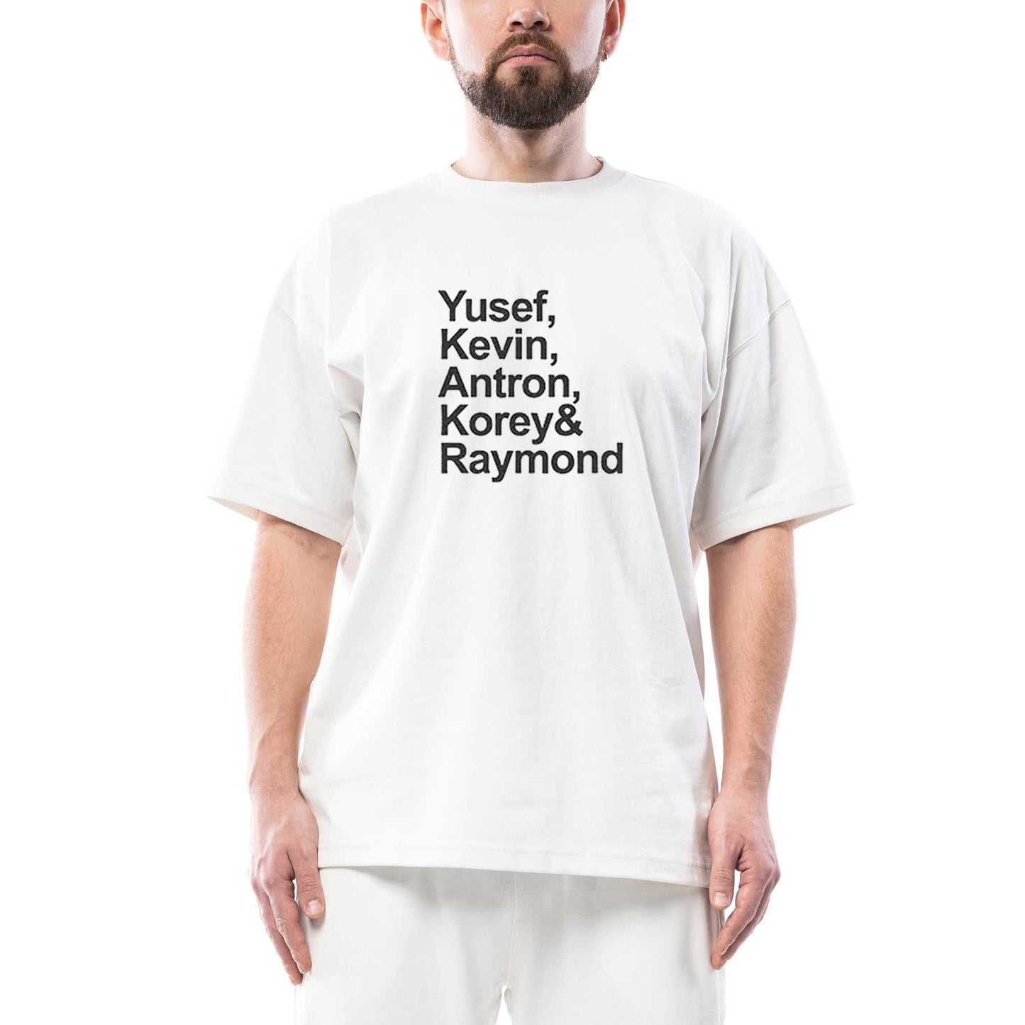 When They See Us Team Names Oversize Siyah Tişört