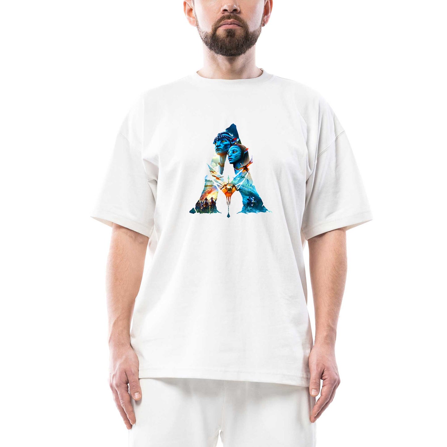 Avatar The Way Of Water Siluet Oversize Beyaz Tişört