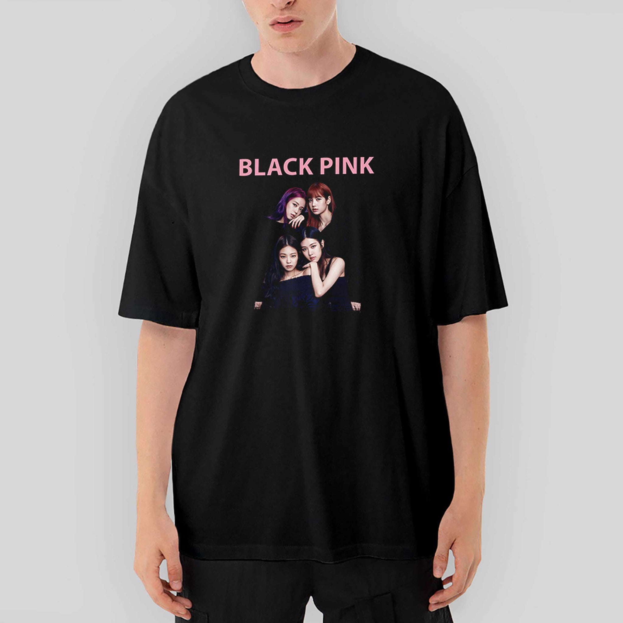 Blackpink Siluet Oversize Siyah Tişört