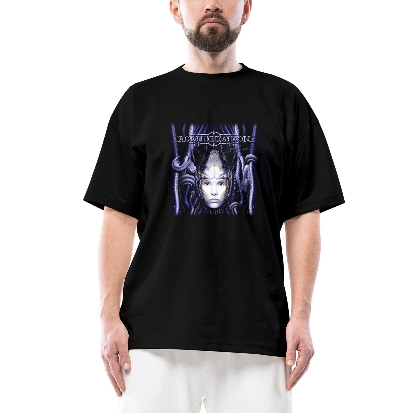 Agathodaimon Serpent's Embrace Oversize Siyah Tişört Oversize Siyah Tişört