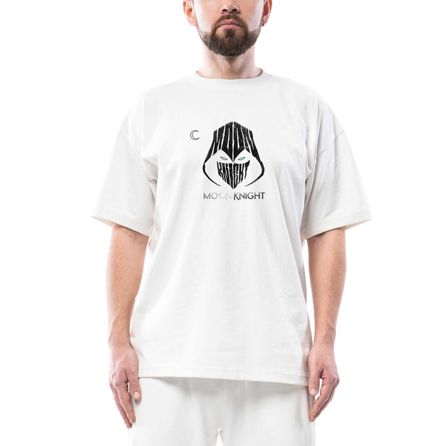 Moon Knight Logo Oversize Beyaz Tişört Oversize Beyaz Tişört