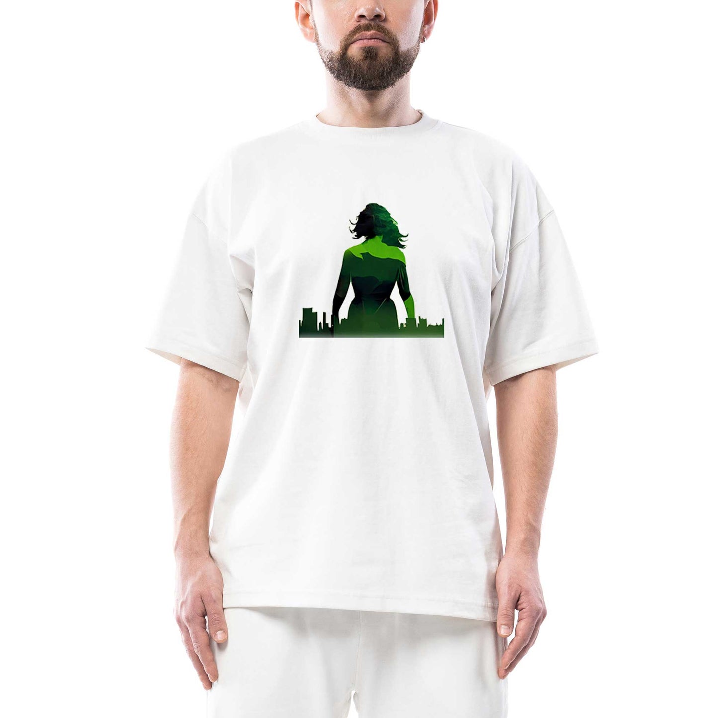 She Hulk City Oversize Beyaz Tişört