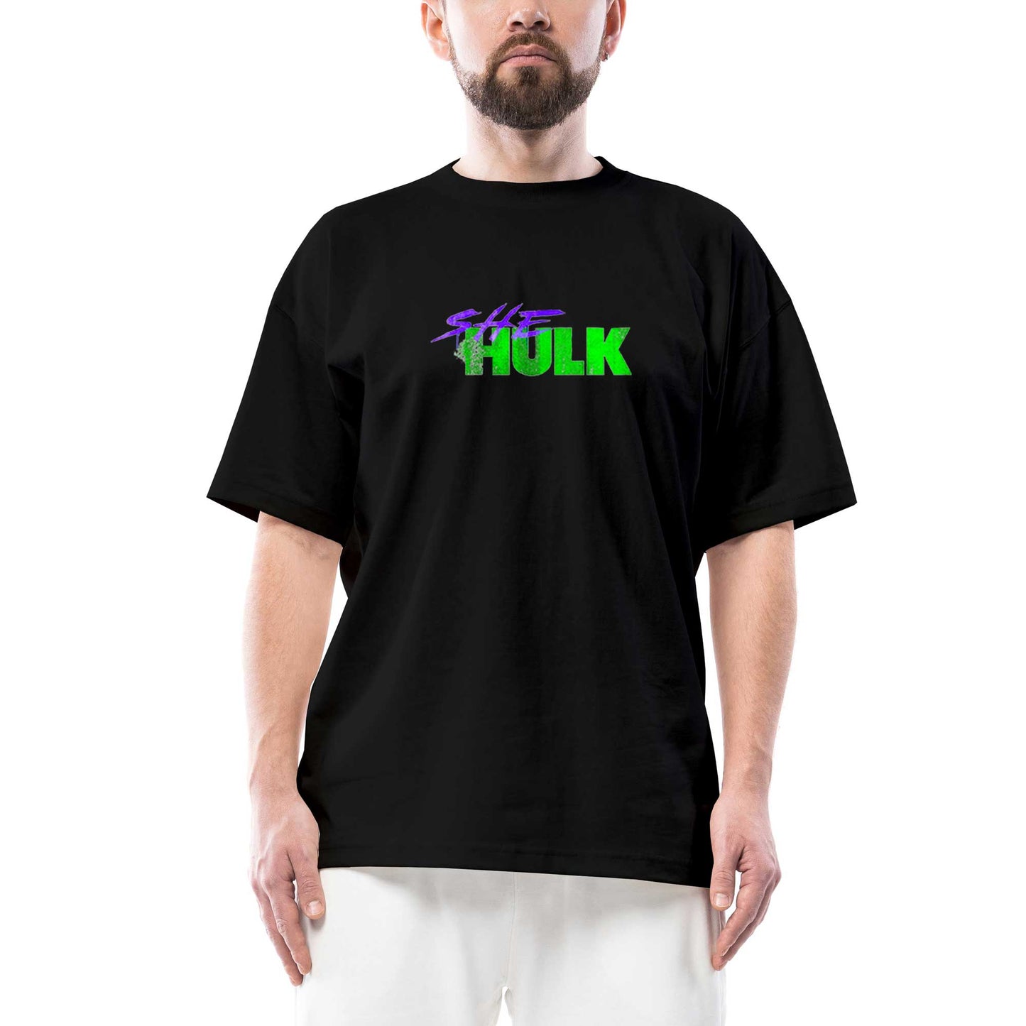 She Hulk Logo Oversize Siyah Tişört