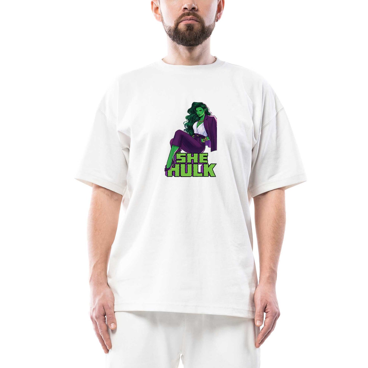 She Hulk Digital Oversize Beyaz Tişört