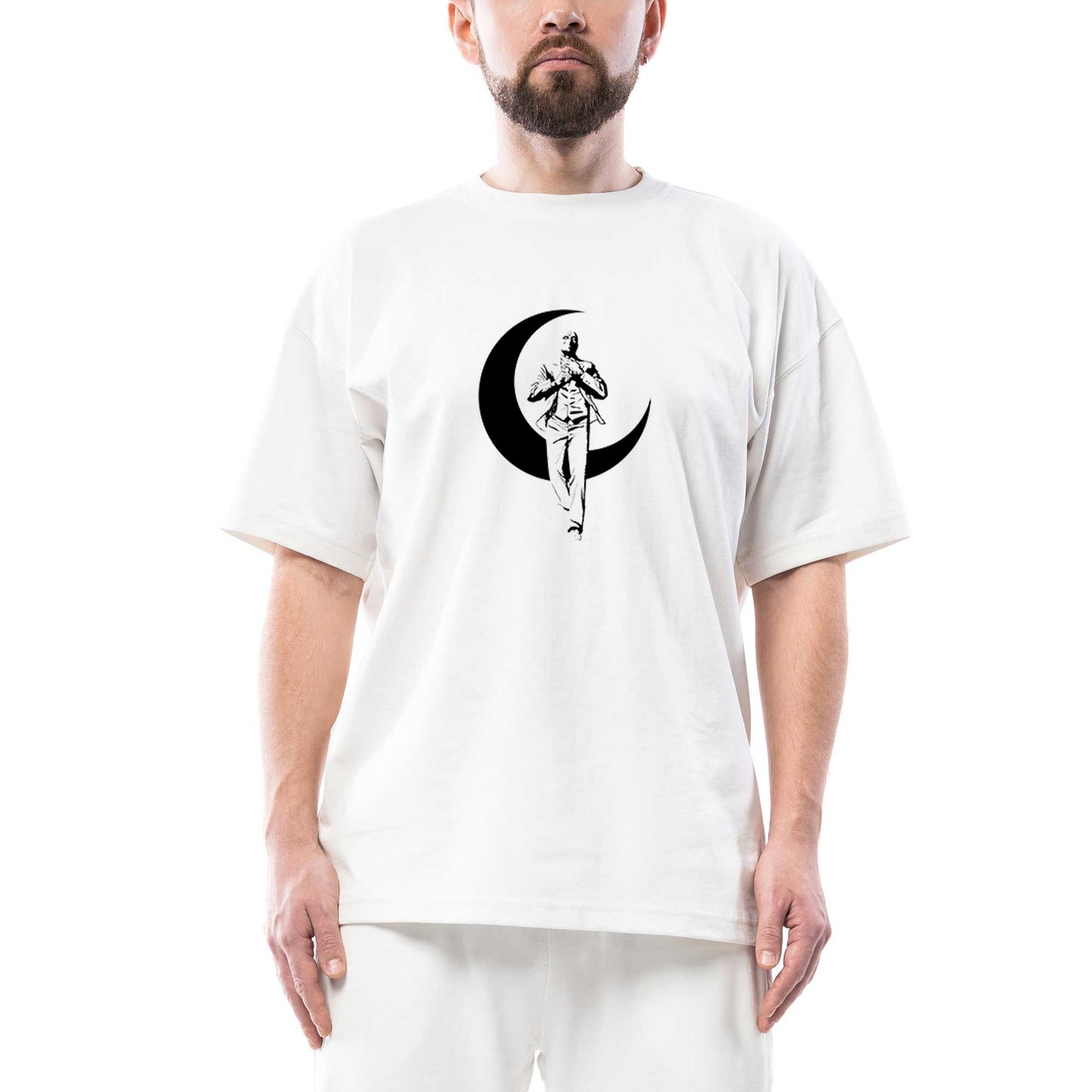 Moon Knight Sketch Oversize Beyaz Tişört