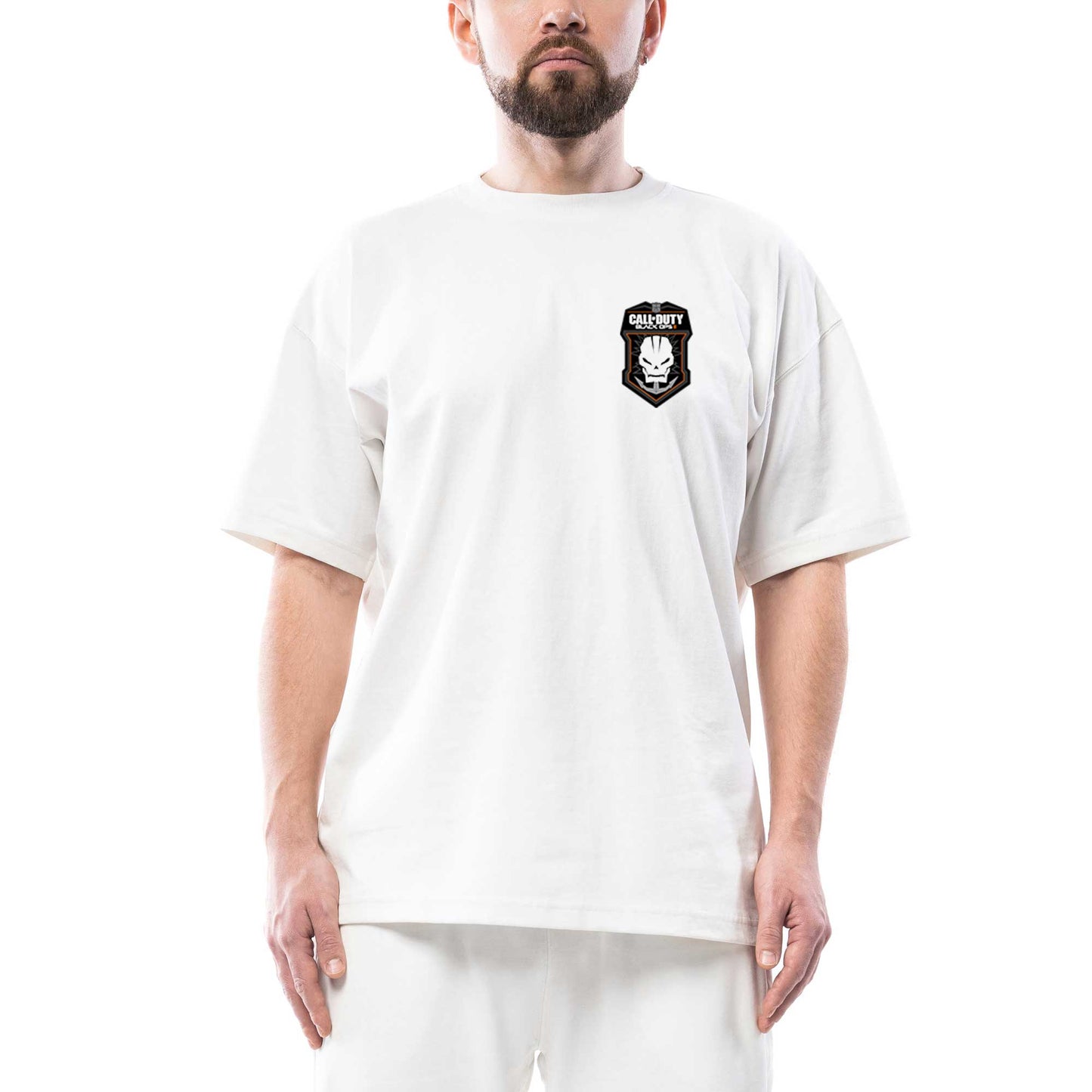 Call Of Duty Black Ops Skull Oversize Beyaz Tişört
