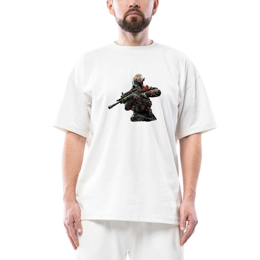 Call Of Duty Fighter Oversize Beyaz Tişört
