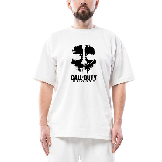 Call Of Duty Black Ghosts Oversize Beyaz Tişört