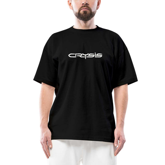 Crysis Black Text Oversize Siyah Tişört